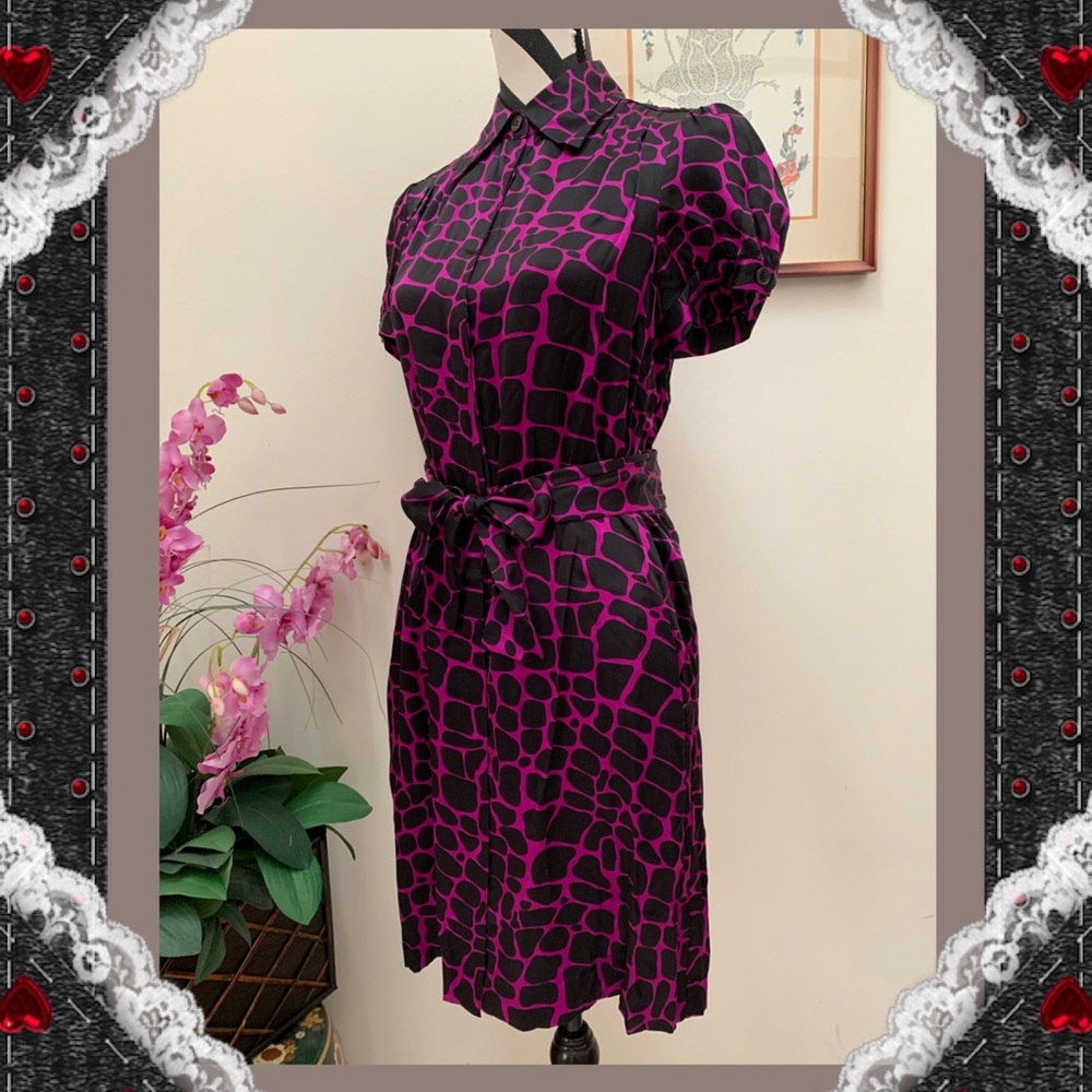 I.N.C. Self Tied Print Shirt Dress